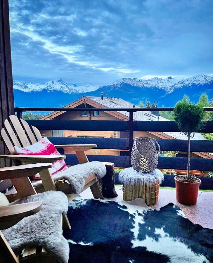 Window On Crans Montana, Appartement Avec Vue Sur Les Alpes Esterno foto